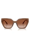 Swarovski Constella 56mm Polarized Irregular Sunglasses In Brown Gradient