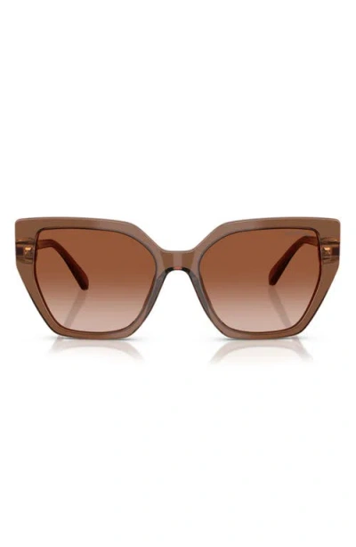 Swarovski Constella 56mm Polarized Irregular Sunglasses In Brown Gradient