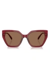 Swarovski Constella 56mm Polarized Irregular Sunglasses In Dark Brown