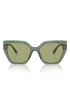 Swarovski Constella 56mm Polarized Irregular Sunglasses In Transparent Green