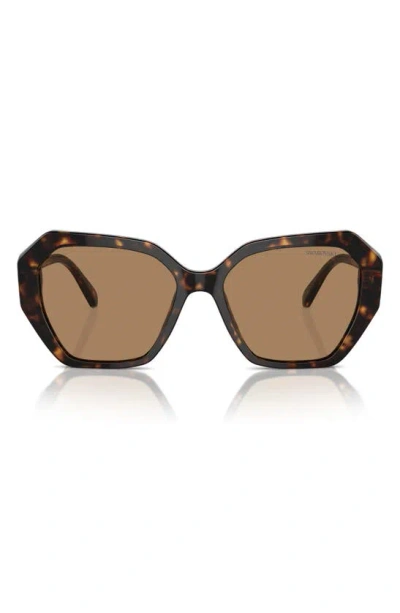 Swarovski Constella 57mm Geometric Sunglasses In Dark Havana