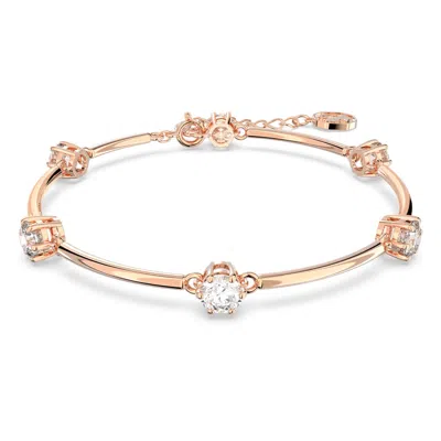 Swarovski Crystal Constella Bracelet Round Cut White Rose Gold-tone Plated
