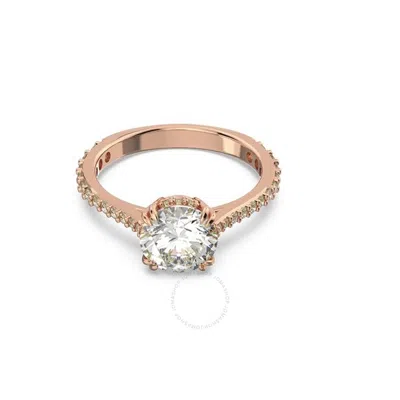 SWAROVSKI SWAROVSKI CONSTELLA COCKTAIL RING ROUND M ROSE GOLD SHINY WHITE WHITE