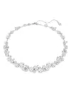 Swarovski Constella Round Cut Rhodium Plated Necklace In Silver