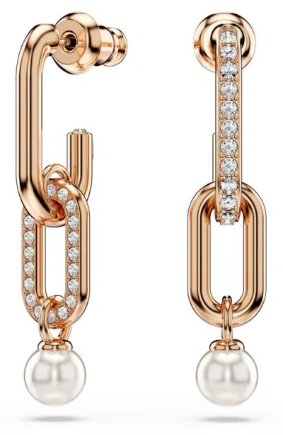 SWAROVSKI SWAROVSKI CONSTELLA CRYSTAL & FAUX PEARL DROP EARRINGS