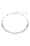 Swarovski Constella Rhodium Plated Necklace In Blue