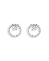 Swarovski Constella Crystal Circle Stud Earrings In Rhodium Plated In Silver