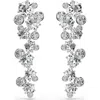 Swarovski Constella Rhodium Plated Drop Earrings In Silver