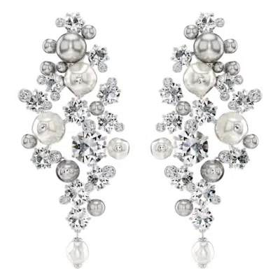 Swarovski Constella Crystal Pearl Clip Earrings