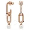 Swarovski Constella Crystal Pearl Drop Earrings In White