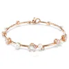Swarovski Constella Crystal Pearl Tennis Bracelet In Gold