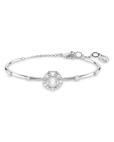 Swarovski Constella Dancing Stone Bangle Bracelet In Silver