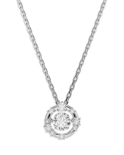 Swarovski Constella Dancing Stone Pendant Necklace, 14.87-17.75 In Silver