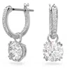 Swarovski Constella Huggie Hoop Drop Earrings In White
