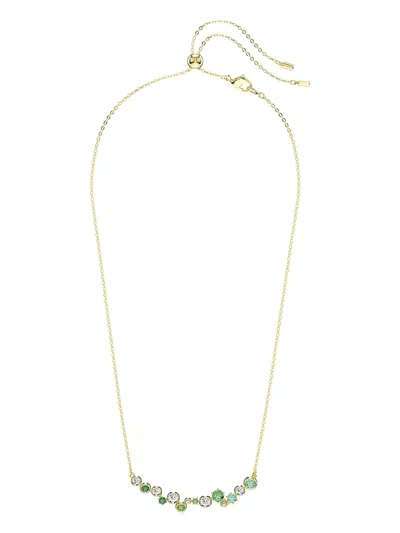 Swarovski Constella Gold-tone Crystal Necklace In Green