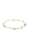 Swarovski Constella White & Green Crystal Flex Bracelet In Gold
