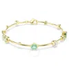 Swarovski Constella White & Green Crystal Flex Bracelet In Gold