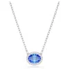 Swarovski Constella Una Oval Crystal Pendant In Blue