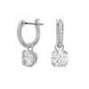 Swarovski Constella Huggie Hoop Drop Earrings In Silver