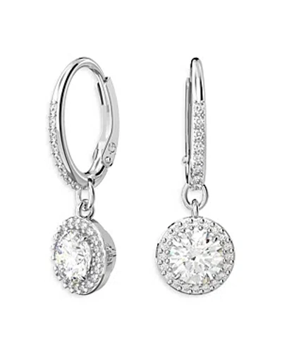 Swarovski Constella Huggie Hoop Drop Earrings In Silver