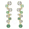 Swarovski Constella Mixed Cuts Drop Earrings In Green