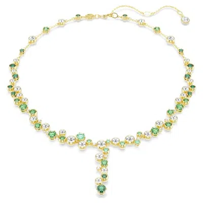 Swarovski Constella Mixed Cuts Y Necklace In Green