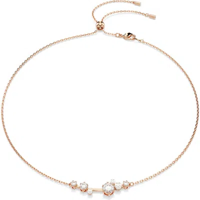 Swarovski Constella Crystal Pearl Necklace In Gold