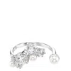 Swarovski Crystal Cultivated Pearl Round Cuts Statement Ring In White