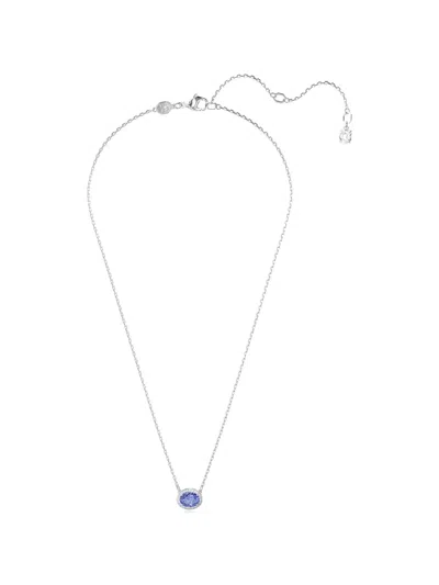 Swarovski Constella Oval-pendant Necklace In Silver