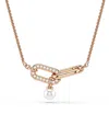 Swarovski Constella Crystal Pearl Round Cut Pendant Necklace In Gold