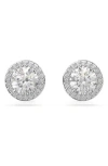 Swarovski Constella Pave Stud Earrings In Silver