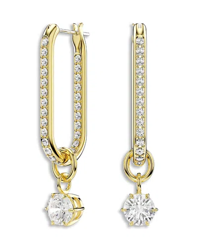 SWAROVSKI CONSTELLA PAVE LINK & CRYSTAL CHARM DROP EARRINGS