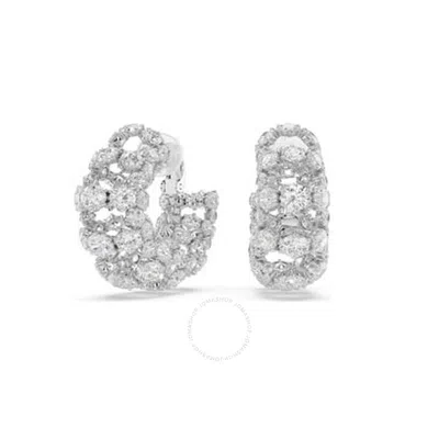Swarovski Constella Pierced Earrings Hoop Hoop Rhodium Shiny White