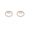 Swarovski Constella Pierced Earrings Stud Cz Rose Gold Shiny White In White