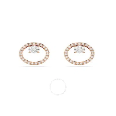 Swarovski Constella Pierced Earrings Stud Cz Rose Gold Shiny White