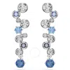 Swarovski Constella Rhodium Plated Crystal Drop Earrings In Blue