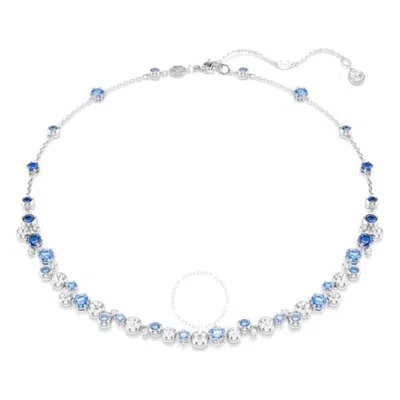 Swarovski Constella Rhodium Plated Crystal Necklace In Blue