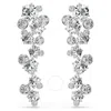Swarovski Constella Rhodium Plated Drop Earrings In Metallic