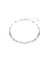 Swarovski Constella Rhodium Plated Necklace In Blue