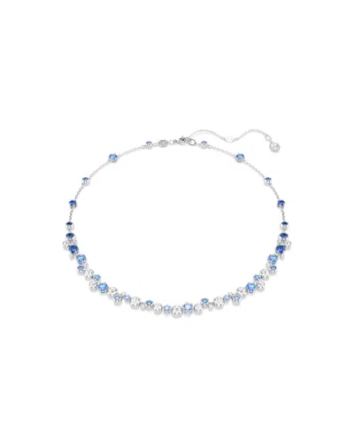 Swarovski Constella Rhodium Plated Necklace In Blue