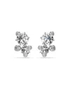 Swarovski Constella Rhodium Plated Stud Earrings In Metallic