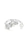 Swarovski Crystal Cultivated Pearl Round Cuts Statement Ring