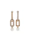 Swarovski Constella Crystal Pearl Drop Earrings In Gold