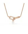 Swarovski Constella Crystal Pearl Round Cut Pendant Necklace In Gold