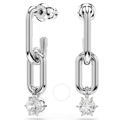 Swarovski Constella Round Cut Drop Earrings In White