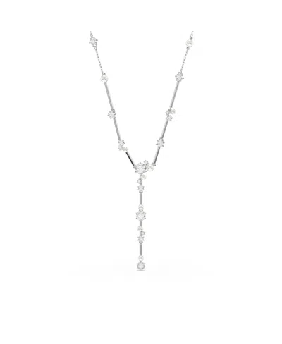 Swarovski Constella Round Cuts White Rhodium Plated Y Necklace