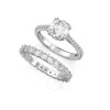 Swarovski Constella Set Rings Rhodium Shiny White In Silver Tone