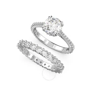 Swarovski Constella Set Rings Rhodium Shiny White In Silver Tone