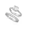 Swarovski Constella Set Rings Rhodium Shiny White In Silver Tone