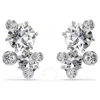 Swarovski Constella Rhodium Plated Stud Earrings In Metallic